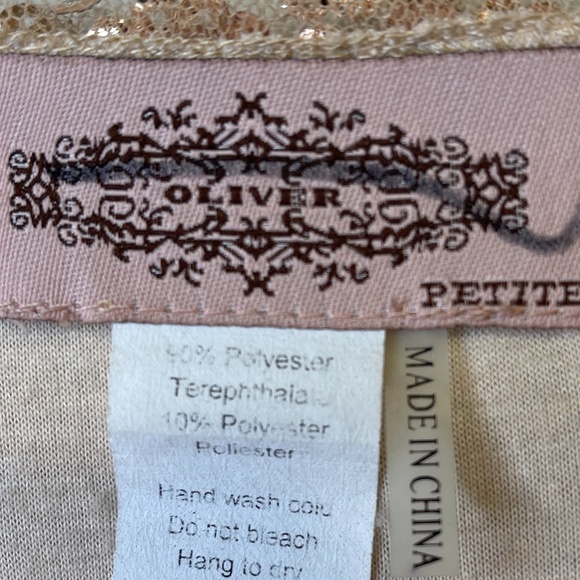 Oliver | Gold Jewel Tone Sequin Embellished Shrug Boxy Cropped Glam Cardigan - Picture 14 of 16